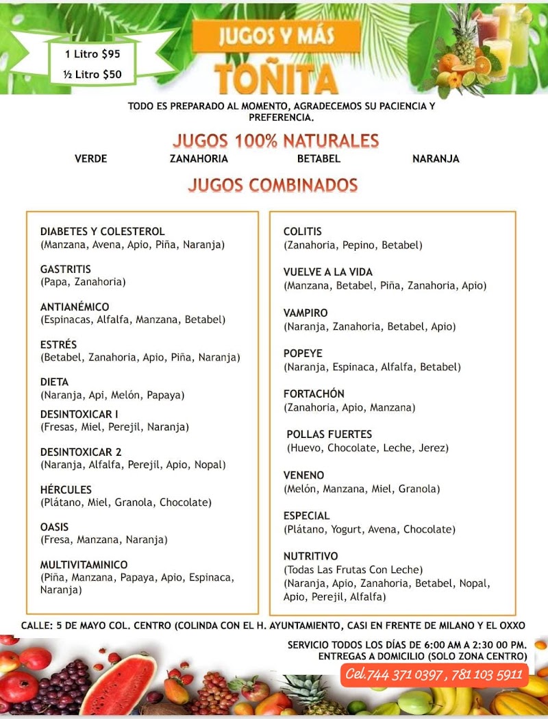 🍹Jugos y más "Toñita"🍽️
