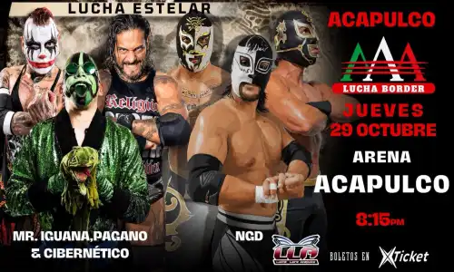 La Caravana Estelar de Lucha Libre AAA Border llega a Acapulco con tus luchadores favoritos.💥